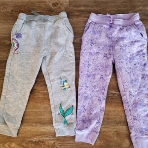 Disney Little Mermaid toddler 4t sweatpants Brand Spotted Zebra 2 pairs